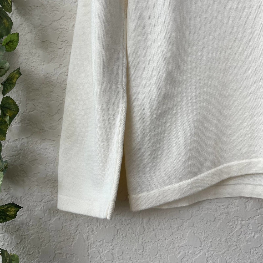 J .JILL | SWEATER SIZE MEDIUM CREAM LONG SLEEVES V-NECK - Picture 4 of 9